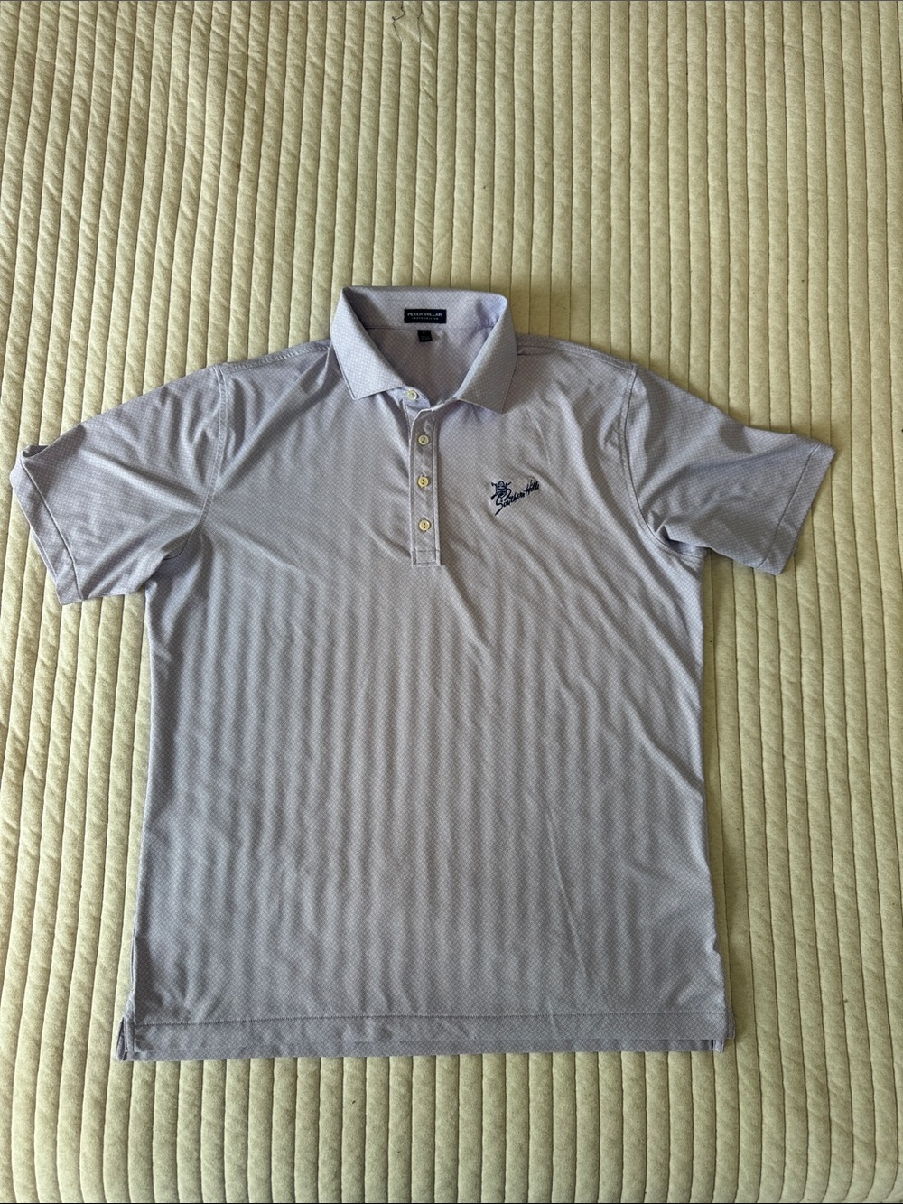Peter Millar Light Purple Polo with Navy Embroidered Logo